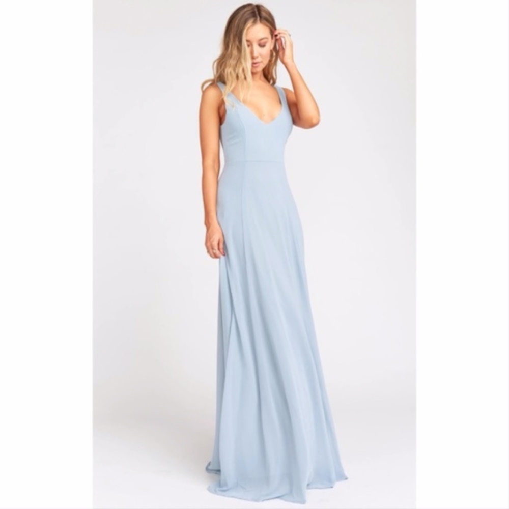 Show Me your Mumu Jenn Maxi Dress Steel Blue L